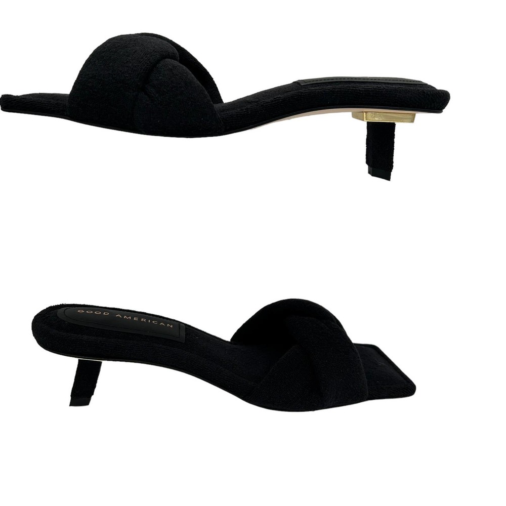 Good American Terry Kickstand Slides in a Size 9 Black New In Box - Picture 10 of 11